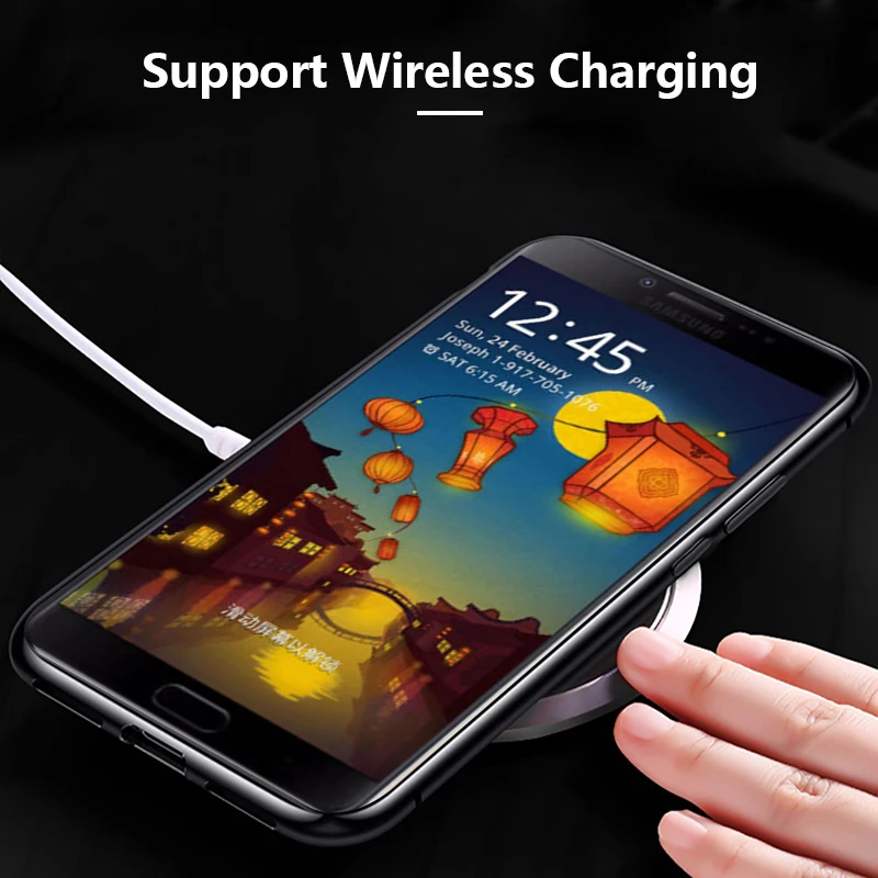 Для Samsung C7 Pro C9 Fundas Магнитный чехол для Galaxy прозрачная стеклянная задняя крышка Coque