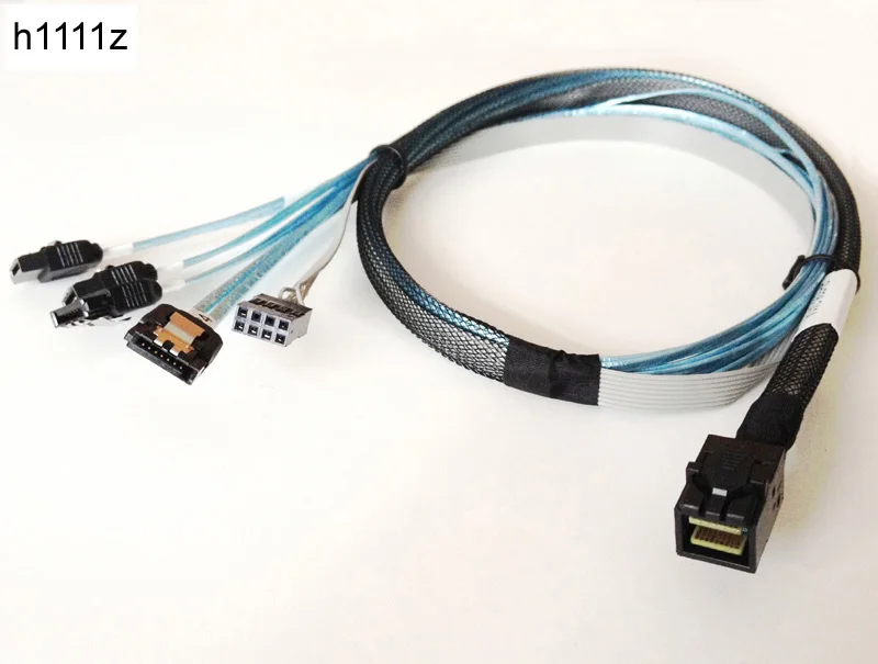 

85cm Forward Cable Internal Mini SAS SFF-8643 SFF 8643 to 4 SATA Fan Out Cable 4pin Power 8643 Host to 4SATA Target for AMPHENOL
