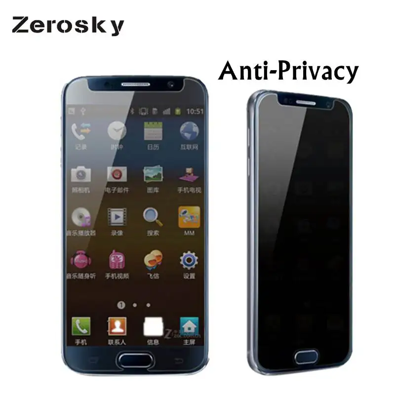 Zerosky 0 33 мм 9H защита от конфиденциальности Закаленное стекло Защитная пленка для
