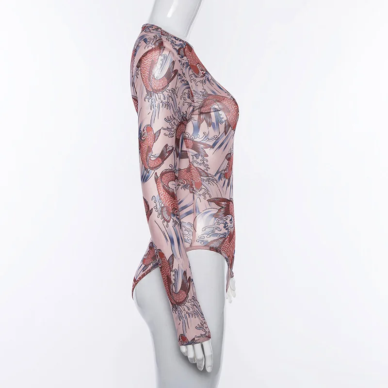 Женское винтажное боди с длинным рукавом в китайском стиле|Боди| |