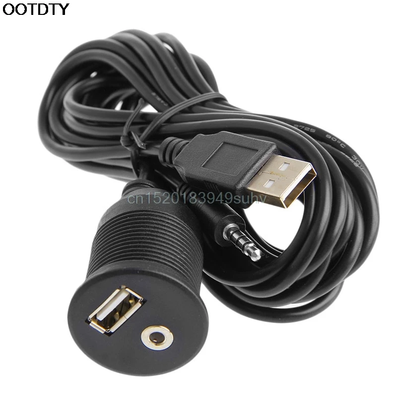 Автомобильный Удлинительный кабель 2 м 3 5 мм на приборную панель USB 0 AUX разъем