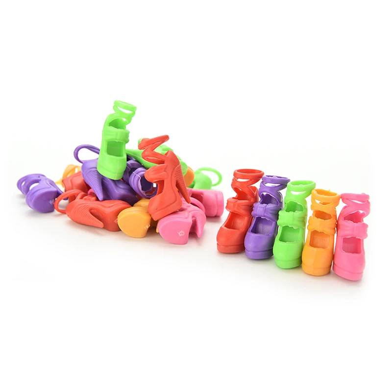 10 пар в комплекте Кукла Бандажные туфли с бантом Босоножки на высоком каблуке для