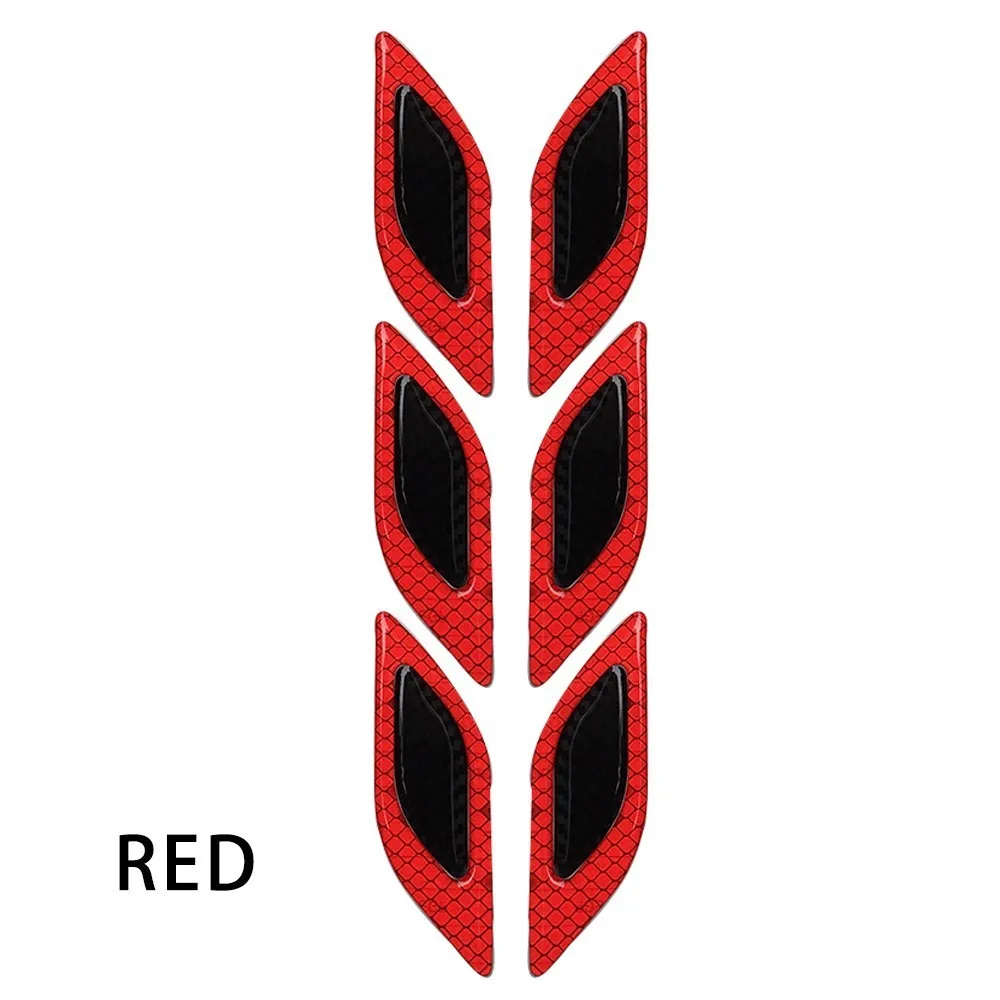 Red Накладка из углеродного волокна для автомобильного бампера, светоотражающая Предупреждение лента, светоотражающая бумага для предотвращения столкновений, декоративные наклейки - Название цвета: Red