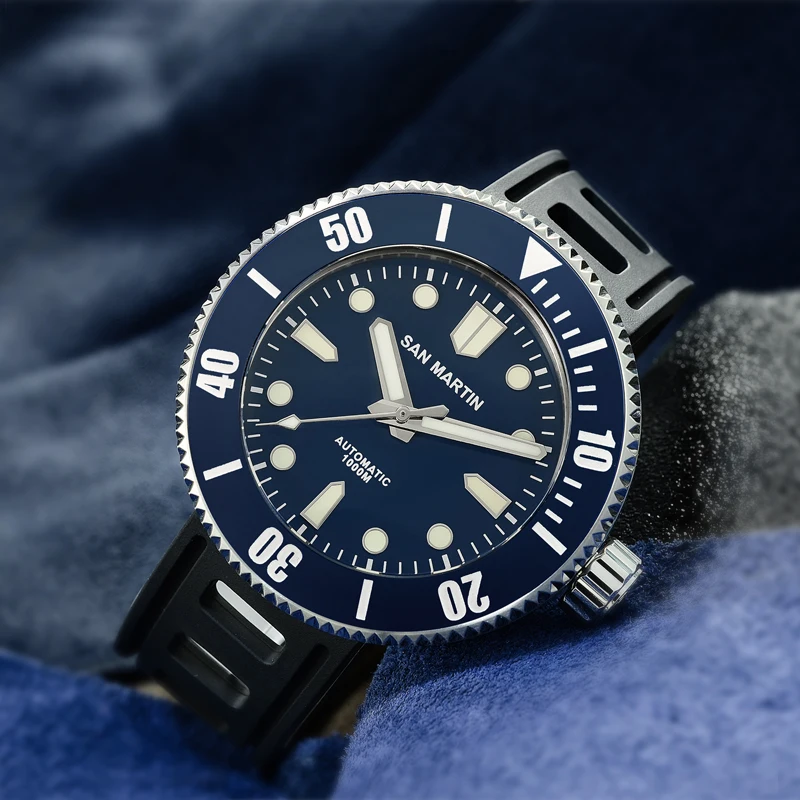 

San Martin Men Fashion Watch Automatic Diving Sport Watch Stainlss Steel Wristwatch 1000m Water Resistant Ceramic Bezel for men