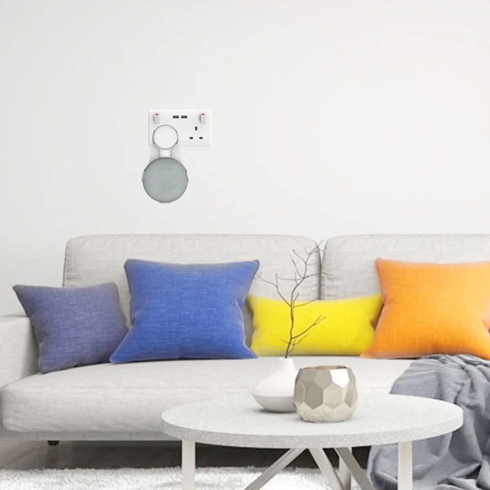 Выходная подставка для настенного монтажа вешалка для Google Home мини голосовые ассистенты, компактный держатель корпуса подключается для кухни ванной спальни