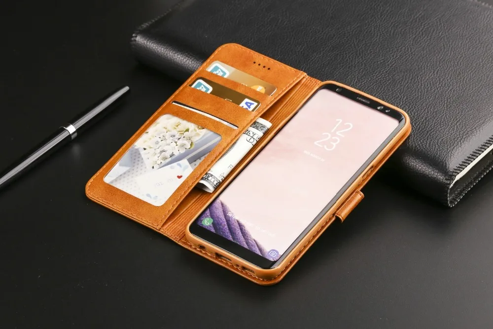 Роскошный кожаный чехол-книжка с магнитным отделением для карт для samsung S10 S10e S9 S8 S7 S6 Edge Plus Note 8 9 S10 Lite чехол-кошелек для телефона