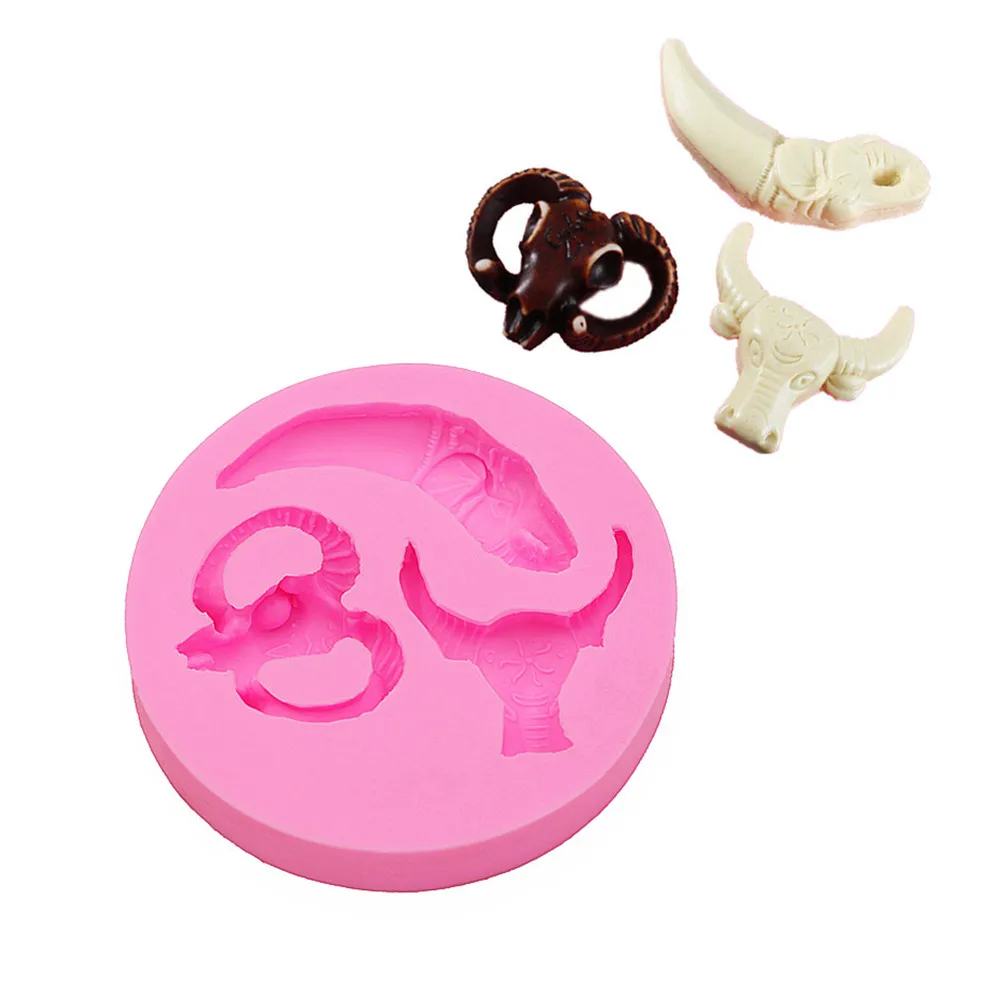 Gadgets помадка Формочки Ngau Tau рога силиконовые формы с длинным рожком Western Food Safe Fondant