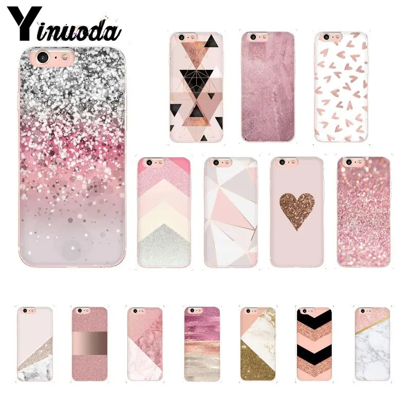 Золотистый розовый блестящий Мраморный чехол для телефона iphone 12 11 Pro Max X XS MAX 6 6s 7