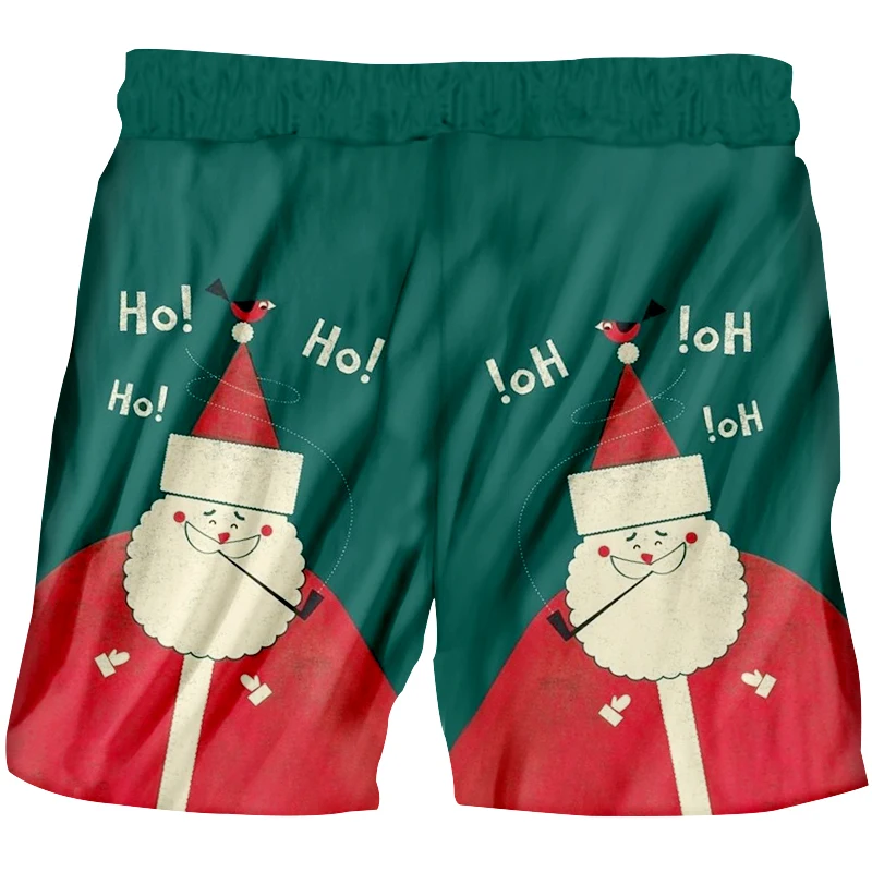 CJLM Happy Christmas Lovely Santa Claus Men's Winter Shorts 3D Printed Casual Man Chinese Style Clothing | Мужская одежда