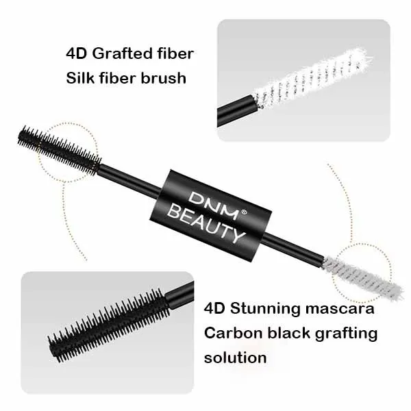 Новинка DNM Black Pro двухсторонняя тушь для ресниц из 4D волокна Водостойкая