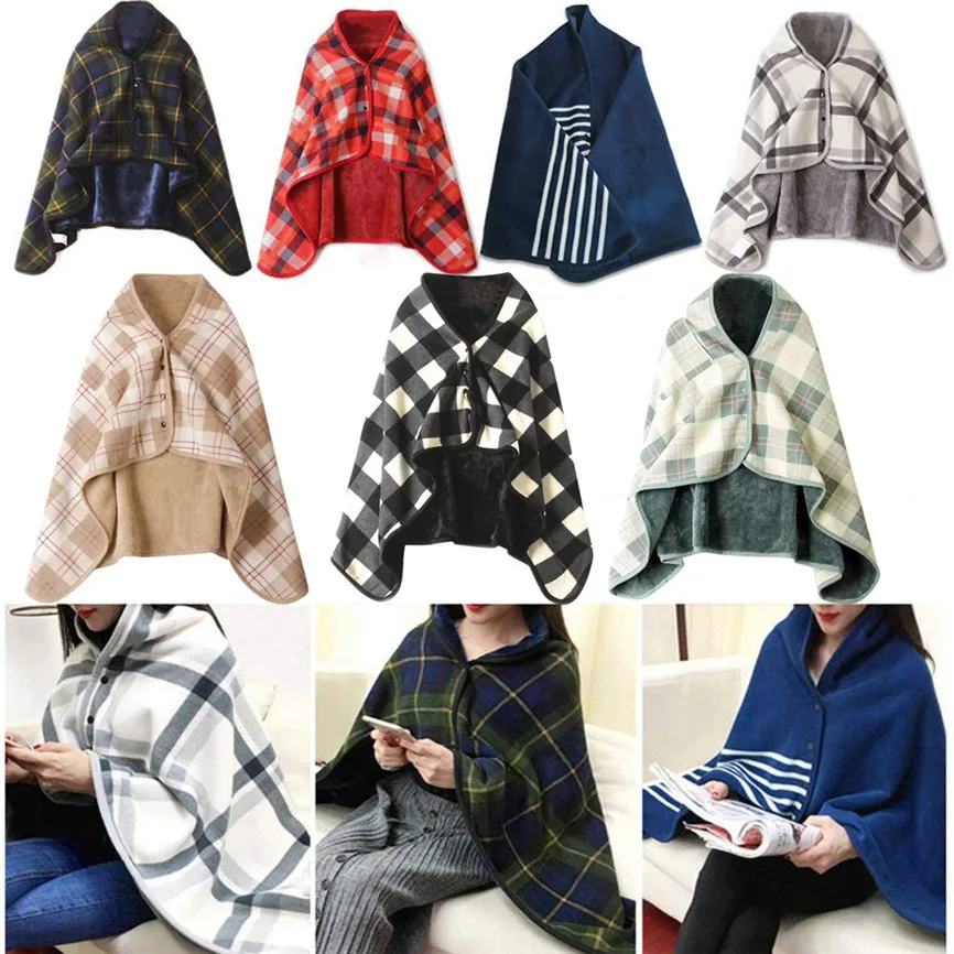 Женское одеяло-шаль многофункциональное Двухслойное шотландское одеяло шарф