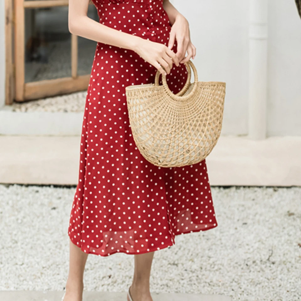 Oswego Straw Handbag High Quality Hand Made Rattan Beach Bag Tote Bucket 2019 New Summer Bags With Ribbon Women | Багаж и сумки