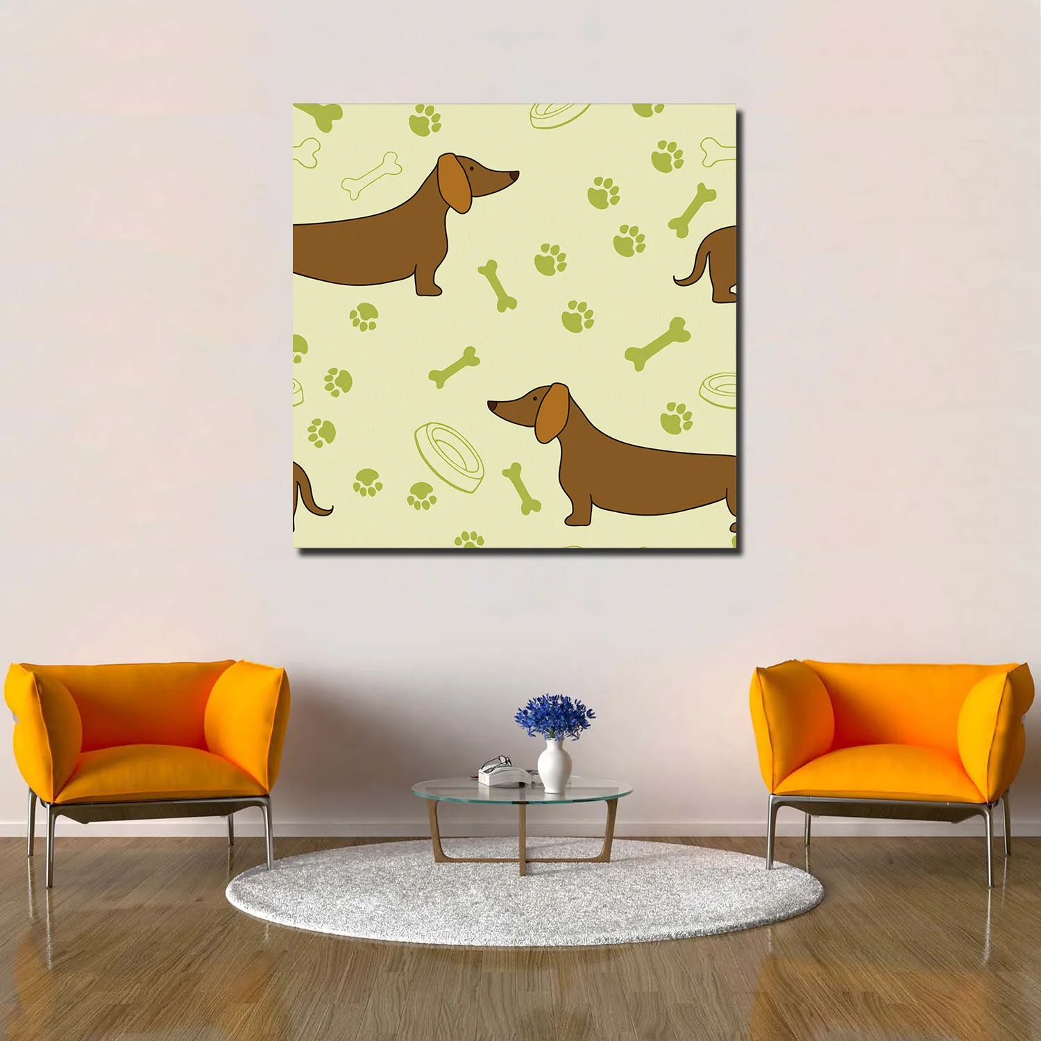 ArtStore мультфильм собака картина маслом наклейки на стену деревянная рамка