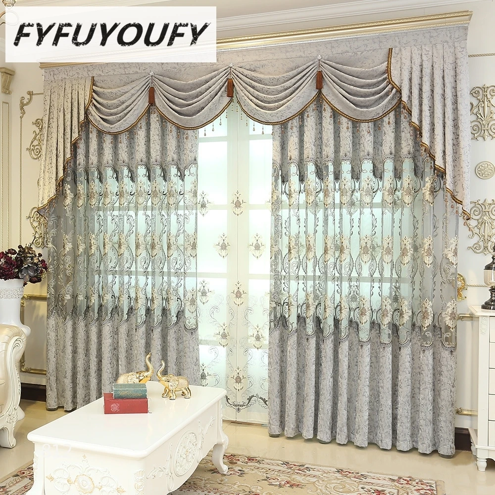 FYFUYOUFY роскошные европейские шторы для гостиной тюлевые с вышивкой
