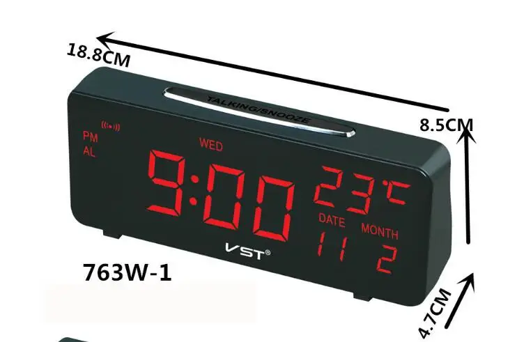 1 8 большой дисплей электронные часы настольные большие цифры цифровой
