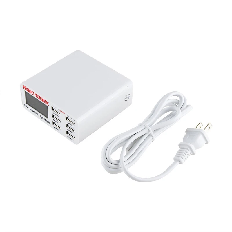 Япония (JP) INGMAYA USB Зарядное устройство 6 Порты и разъёмы ЖК-дисплей показывают в режиме реального времени зарядки для iPhone 7 8 X iPad samsung Galaxy S9 huawei Mi Мощность банк адаптер переменного тока - Тип штекера: Япония (JP)