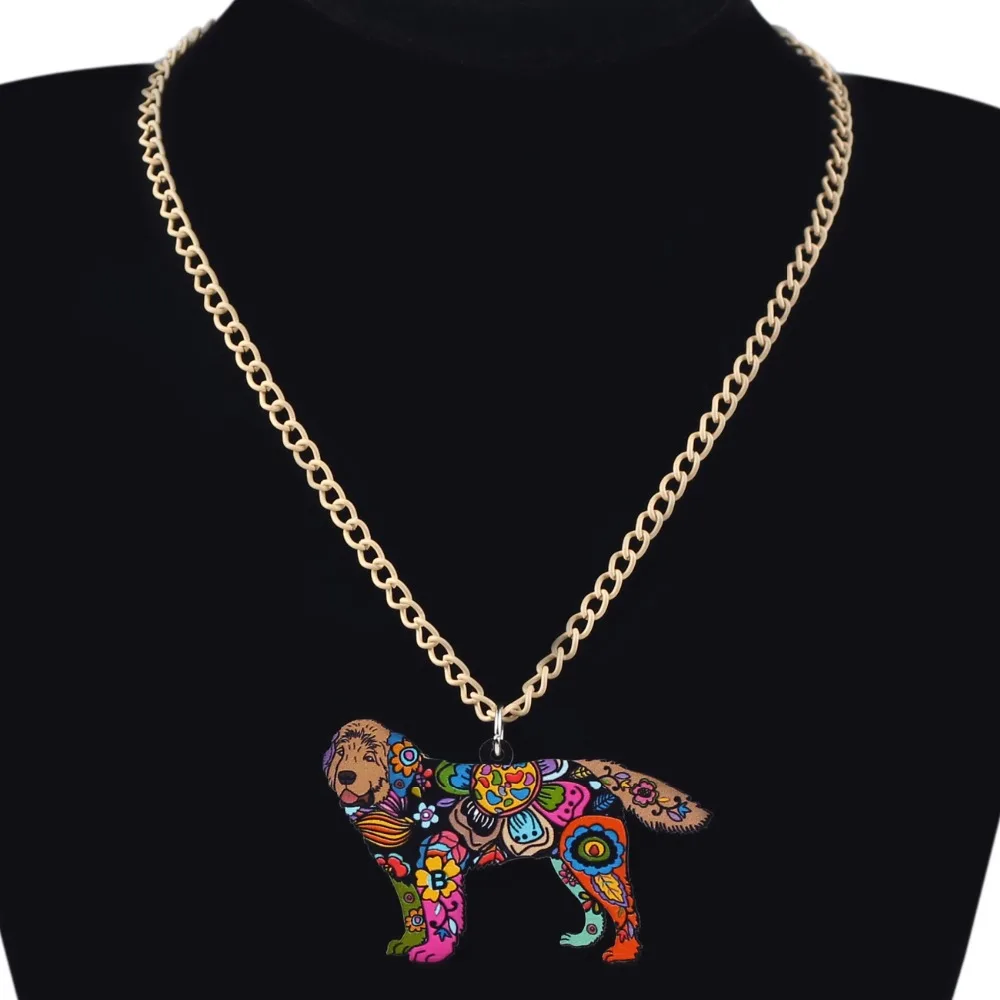 Bonsny брендовые акриловые Макси эффектные ожерелье и серьги с собакой колондфорда