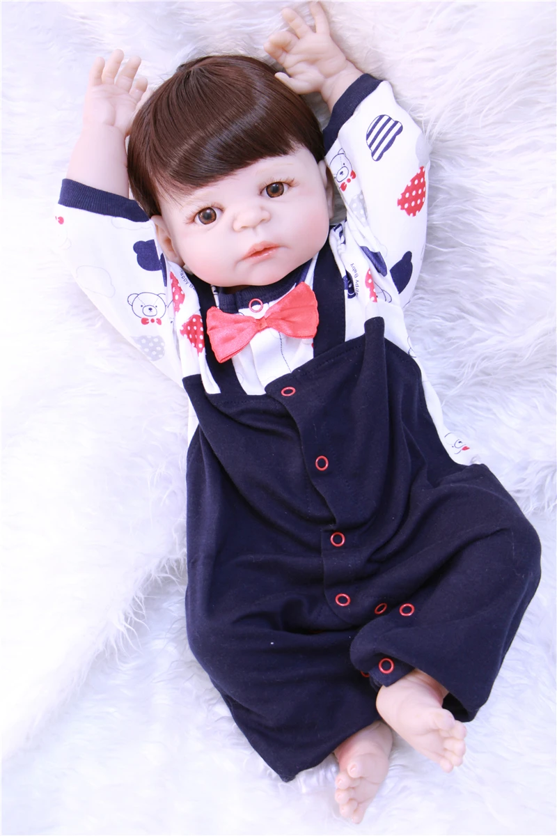 Мягкая силиконовая кукла Reborn Baby 22 &quot55 см 100% полноразмерная bebe alive для мальчиков и