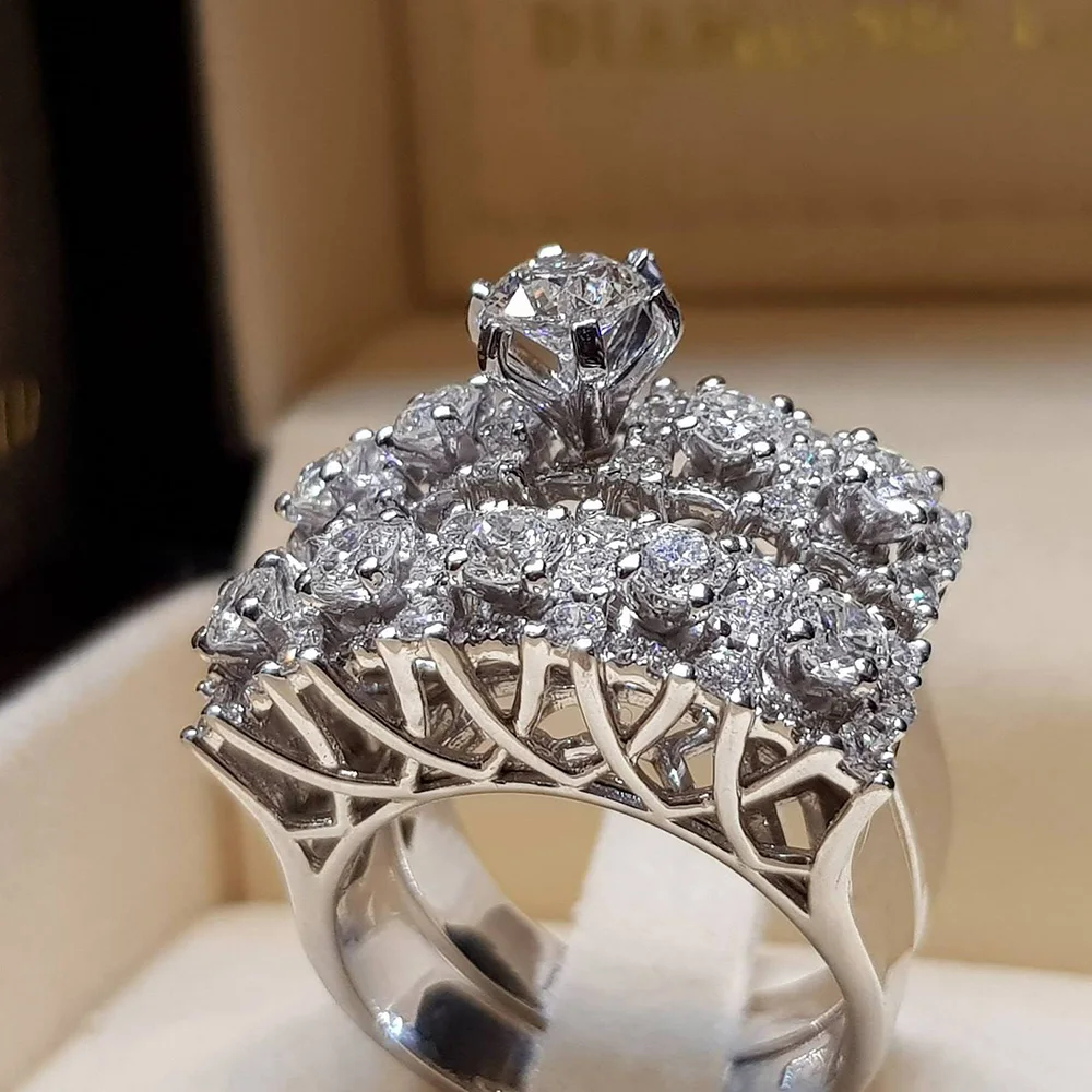 R1195 Серебряное натуральное Ювелирное кольцо с белым кристаллом, Свадебные обручальные кольца для женщин, панк аксессуары в готическом стиле, подарок, размер 6, 7, 8, 9, 10 - Цвет основного камня: R1195