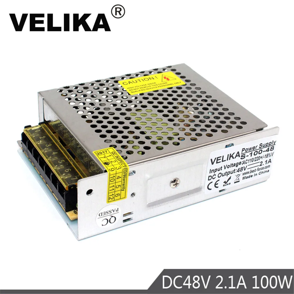 48V 2.1A 100W Драйвер импульсного источника питания выключатель для Светодиодный