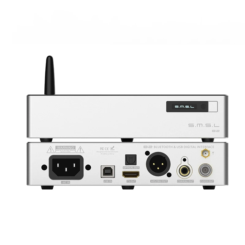 SMSL B2 Hifi DSD512 ЦАП USB интерфейс Высокая точность часы источник Bluetooth цифровой интерфейс к ies коаксиальный/оптический/AES/BNC