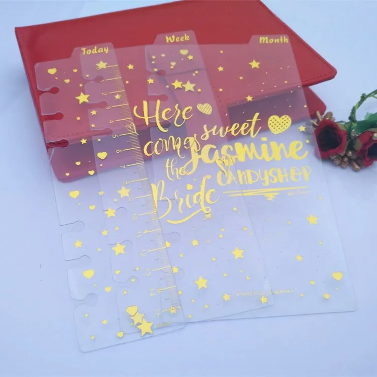 Прозрачные аксессуары для планировщика 3 шт./компл. золотые разделители A6|dividers