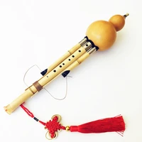chinese handmade hulusi golden bamboo gourd cucurbit flute 79 holes musical instrument key of bbcfg with case flauta dizi