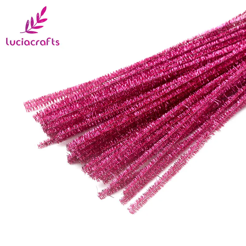 Deep pink 1" 50 шт./упак. блеск стебли синели, очистители труб детские игрушки Сделай Сам ремесленные Материал для творчества L0204 - Цвет: Deep pink