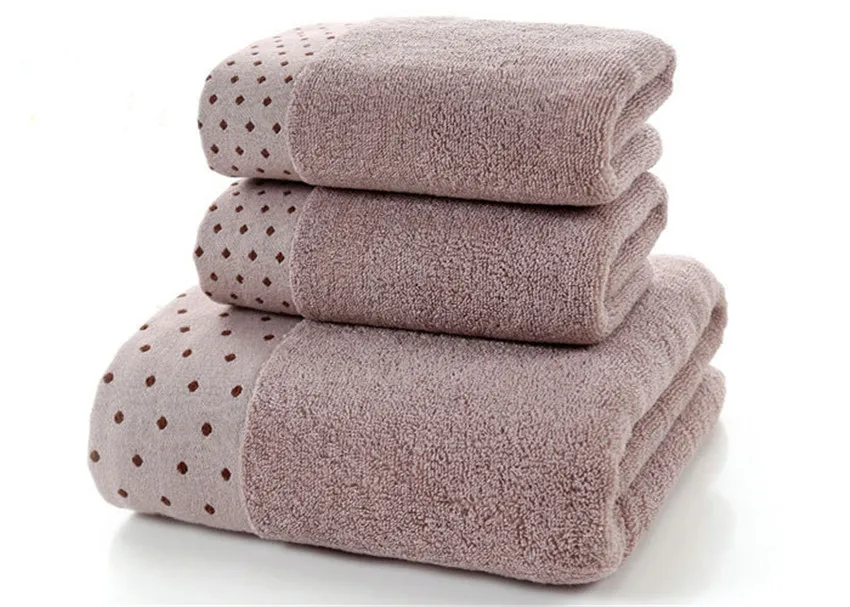 3PCS/Set high quality Cotton bathTowel Set Absorbent face Beach Towel for Adults home bathroom white gray Towels