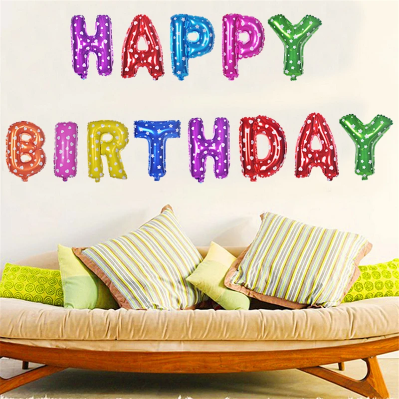 Воздушные шары из фольги в виде букв Happy Birthday розового золота 13 шт./лот | Дом и сад