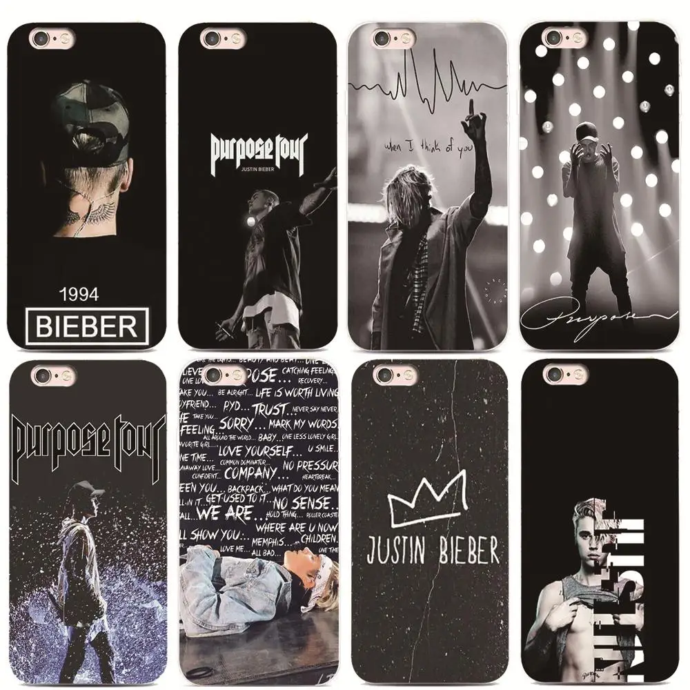 Black luxury cover For iPhone 7 8 xs xr xsmax for Samsung S8 S7 S6 Justin Bieber Cases |