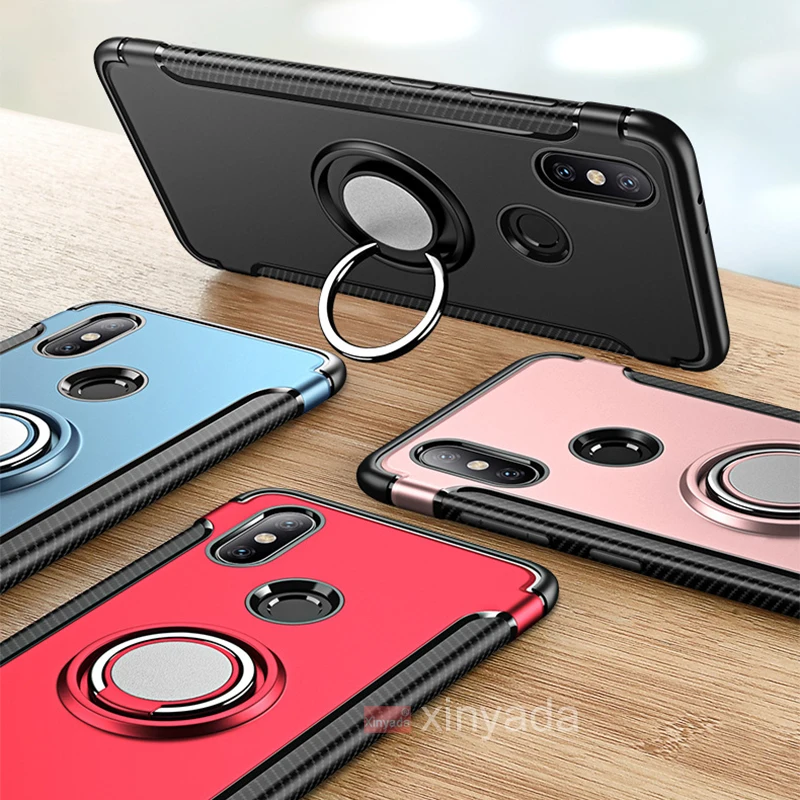 Металлический силиконовый чехол-держатель для huawei Y9 honor 10 9 8 Lite V10 7X 8X чехол вращающийся на 360 магнит защитный бампер