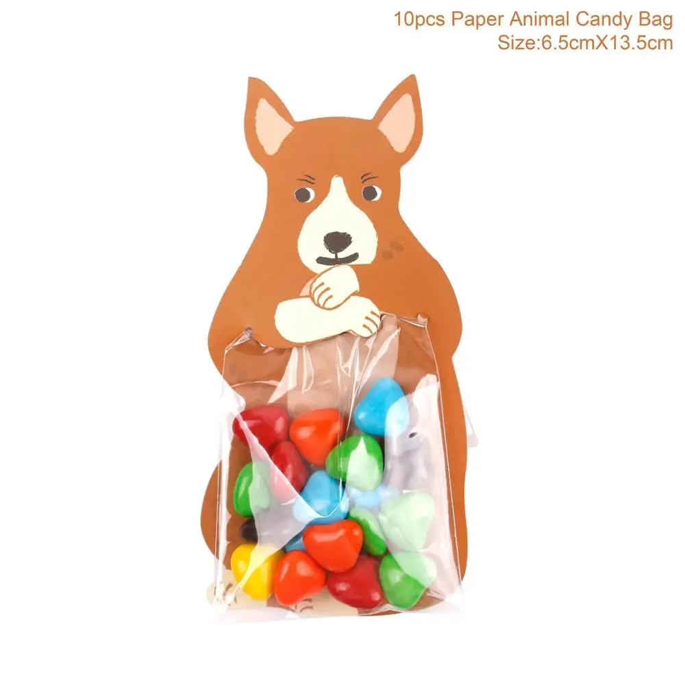 kangaroo10pcs HUIRAN животных мультфильм животных баннер счастливый плакат "с днем рождения" Дети джунгли вечерние сафари Декор зоо вечерние подарки ребенок Декор ко дню рождения - Цвет: kangaroo10pcs
