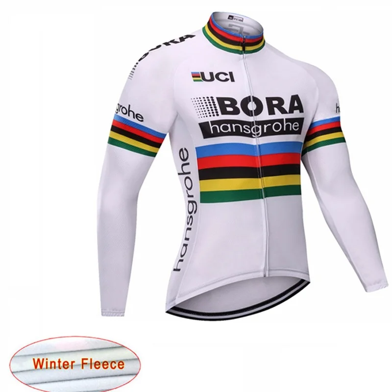 UCI BORA зима Термальность флис с длинным рукавом Велоспорт трикотаж велосипед
