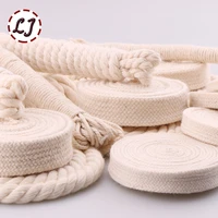5ydlot high strength natural color 3ply round flat rope 100 cotton cords for home handmade garment accessories craft projects