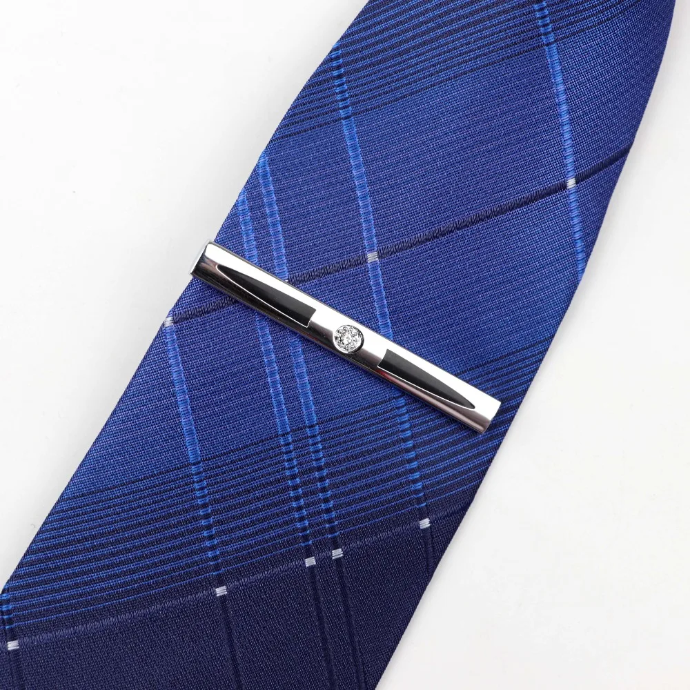 Комплект из галстука и зажима модный официальный полосатый галстук бабочка 8 см