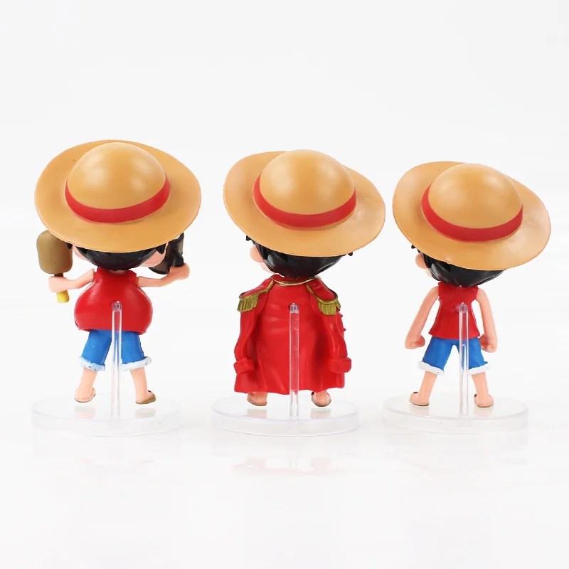 3 шт./лот 10 см Monkey D Luffy New World Q Version мини ПВХ экшн-фигурка Аниме Модель Коллекционная