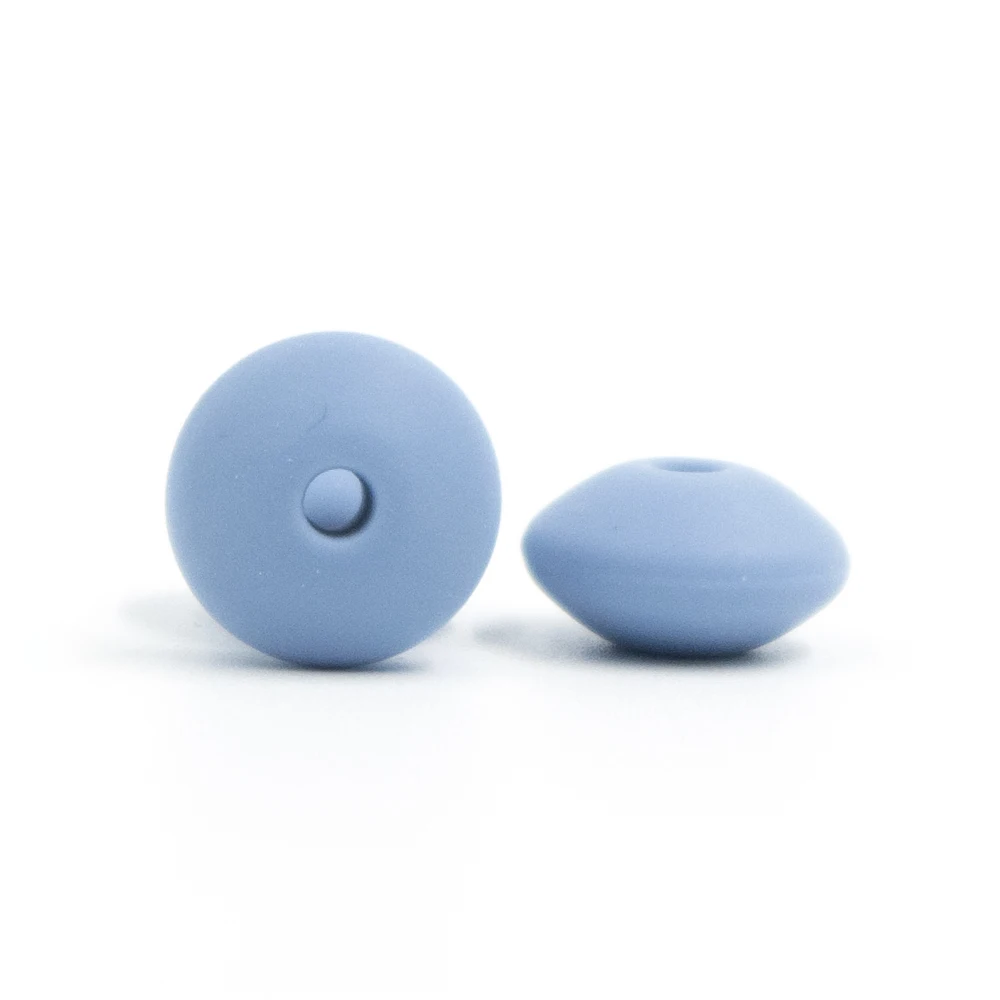 Powder Blue 100 шт Прорезыватели для зубов жемчужные силиконовые бусины чечевица 12 мм без БФА, силиконовый Прорезыватель кулон при прорезывании зубов шарик уход за ребенком - Цвет: Powder Blue
