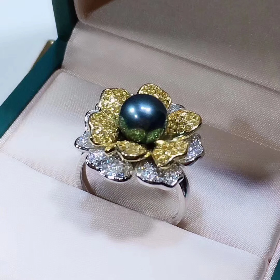 Великолепный цветок 925 Серебряное кольцо на палец Набор для крепления