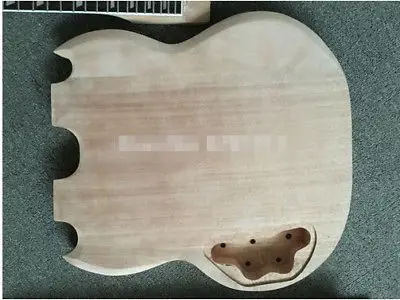 DIY SG Электрический двойной шейный Гитарный комплект из твердого красного дерева