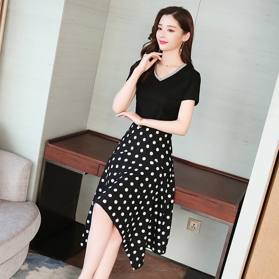 Весна 2020 винтажный корейский сарафан миди летний офисный женский костюм из двух