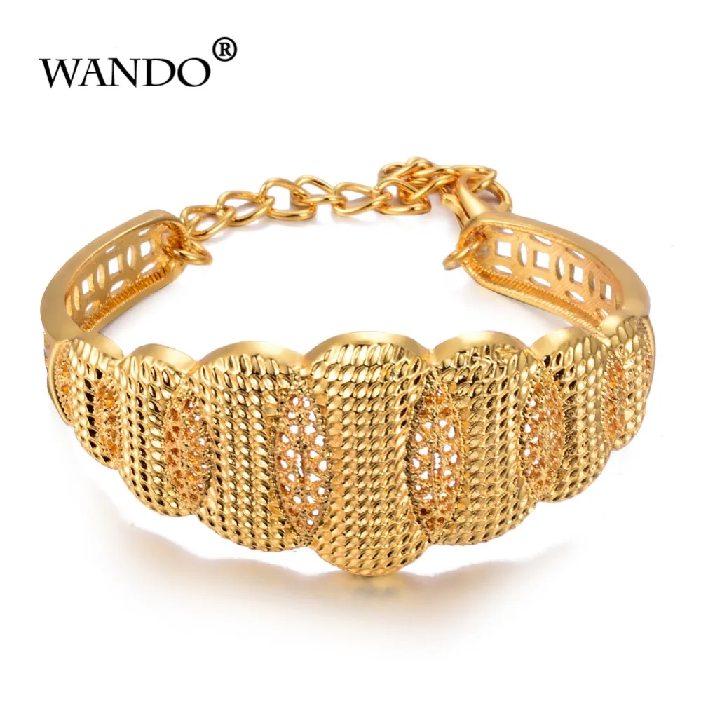 Модные браслеты WANDO, 1 шт., эфиопские/дубайские/африканские ювелирные изделия, золотые браслеты, золотой браслет, индийские браслеты на цепочке и звенья для женщин, подарки