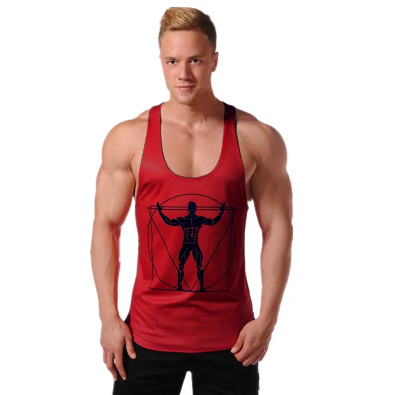 Cotton red Мужская майка для бодибилдинга, майка без рукавов для фитнеса, новинка, мужская хлопковая одежда, модная майка, майка, майка для мужчин - Цвет: Cotton red