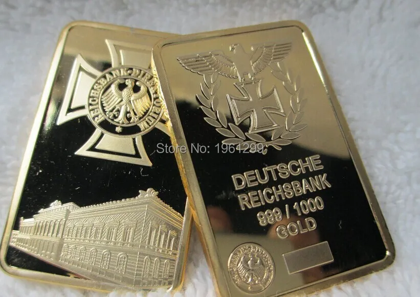 Золотая немецкая железная поперечная балка 1 унция рейка Рейч райхсбанк МОНЕТА 999