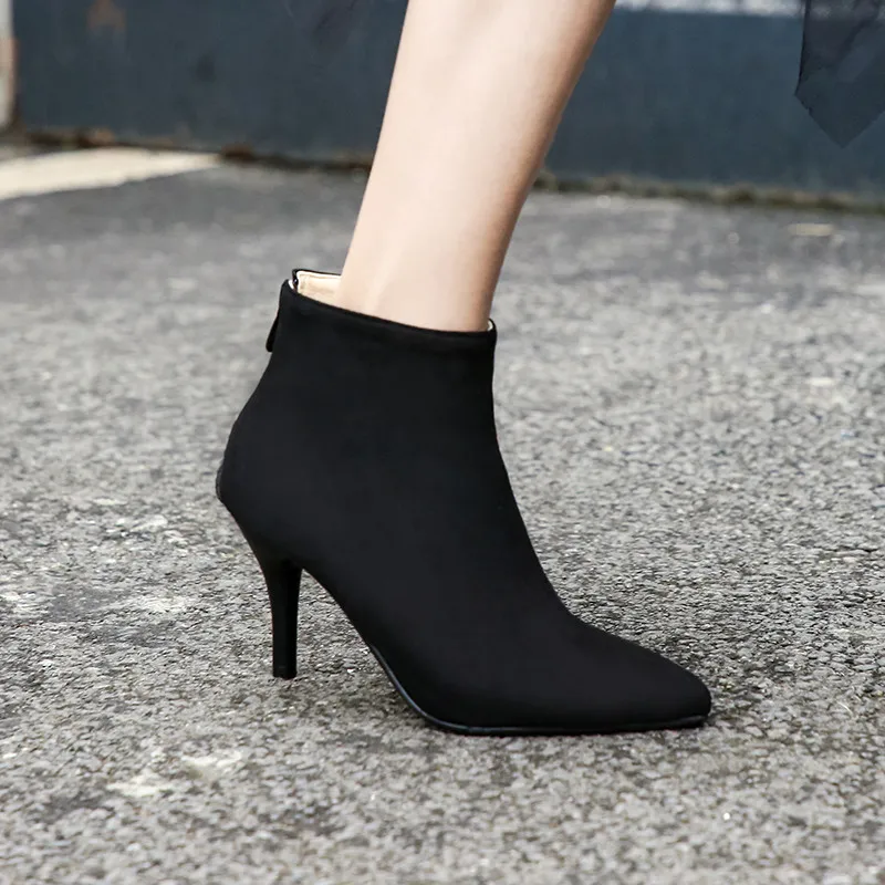 Женские ботильоны из флока YMECHIC летние привлекательные ботинки на высоком