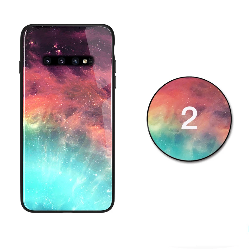 GFAITH для samsung Galaxy S10 Plus чехол из закаленного стекла задняя крышка мягкая силиконовая рамка звездное небо дизайн samsung S10 чехол s S10e