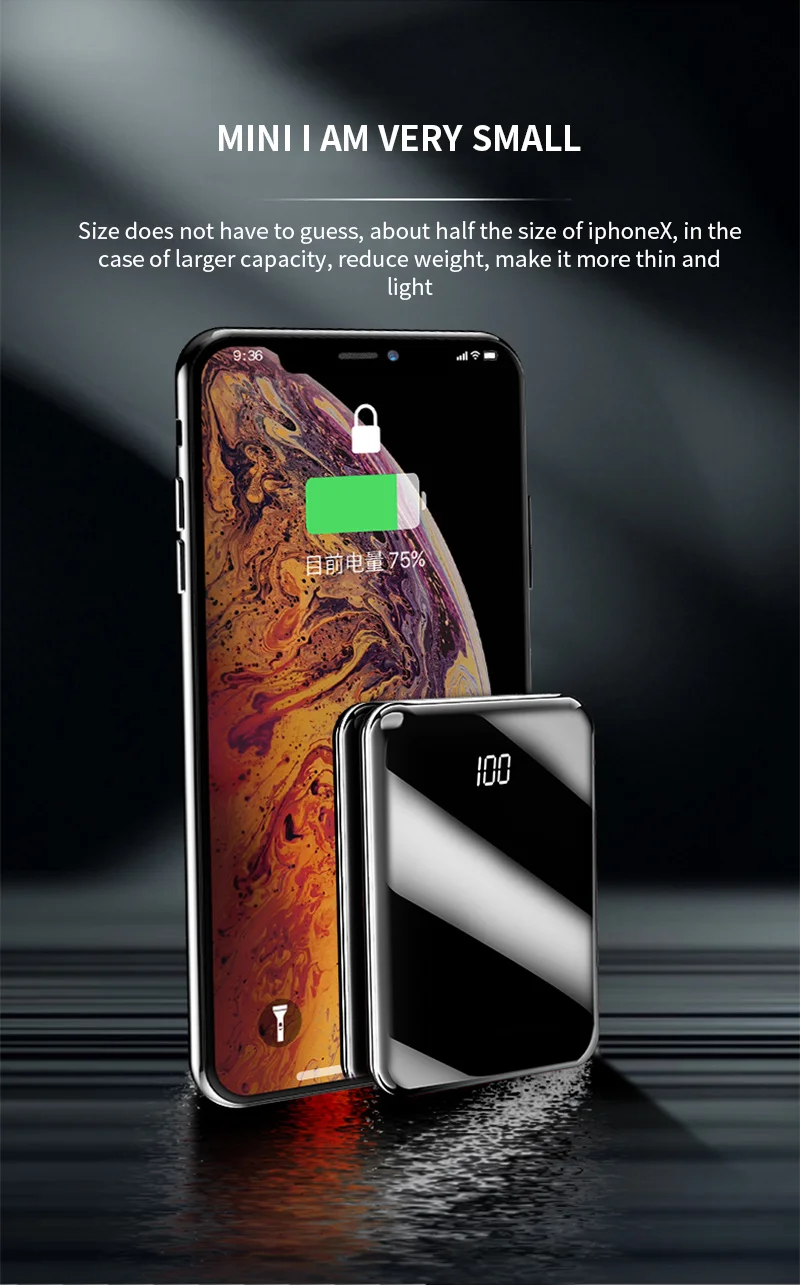 SOODOO 12000 мАч Внешний аккумулятор внешний аккумулятор 2 USB светодиодный внешний аккумулятор портативный мобильный телефон зарядное устройство для Xiaomi Mi Iphone 8 X