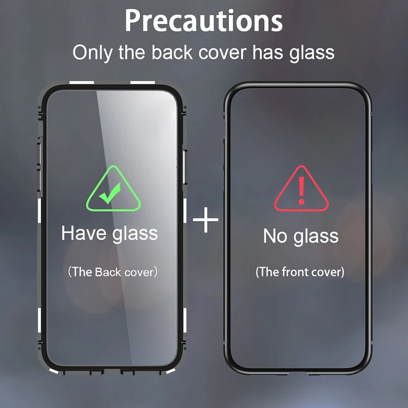 Металлический магнитный чехол для iPhone XR XS MAX X 8 Plus 7 из закаленного стекла с