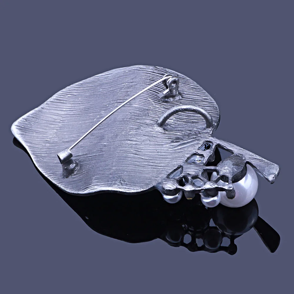 FARLENA ювелирные изделия черные Большие булавки в форме листьев с покрытием