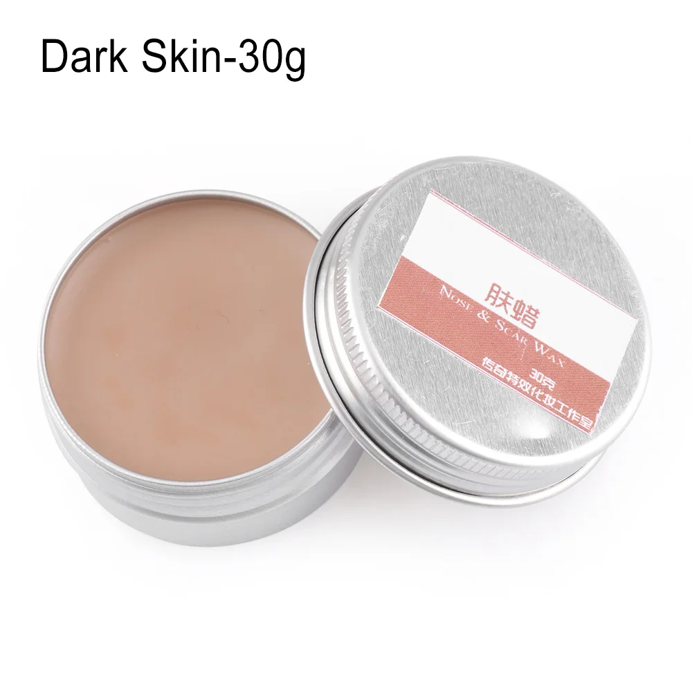 Dark Skin-30g Хэллоуин Макияж кожи Воск лица тела живопись бровей блокатор поддельные шрам ранение носа моделирование фестиваль вечерние Косплей косметика - Цвет: Dark Skin-30g